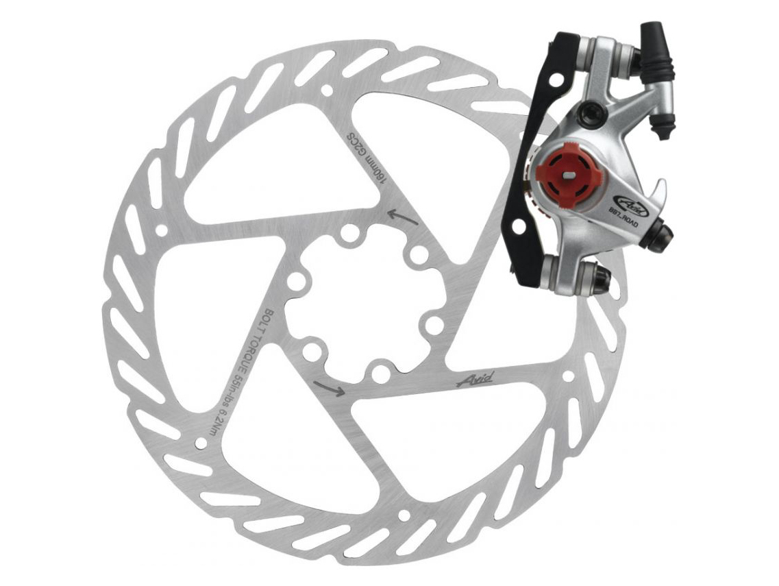 Avid BB7 Road Mechanical Disc Brake Caliper w/ Rotor - Platinum F